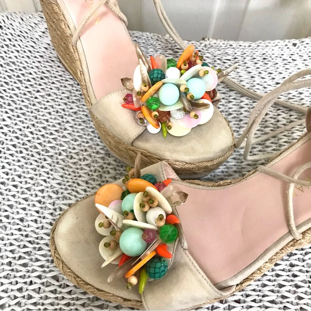 Stuart Weizman Embellished Platform Espadrille - Picture 7 of 16